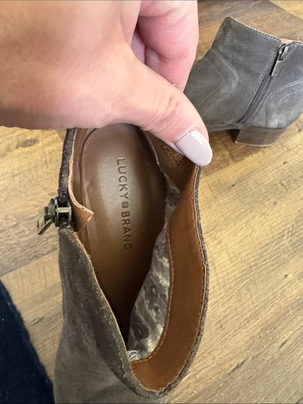 Lucky Brand Brown Suede Ankle Booties